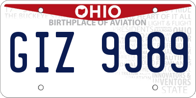 OH license plate GIZ9989