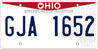 OH license plate GJA1652