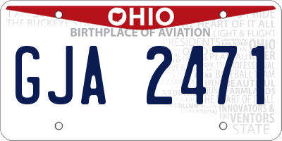 OH license plate GJA2471
