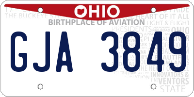 OH license plate GJA3849