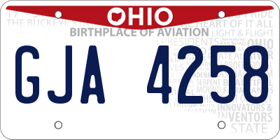 OH license plate GJA4258