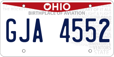 OH license plate GJA4552