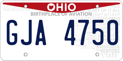 OH license plate GJA4750