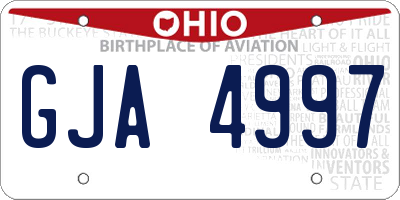 OH license plate GJA4997