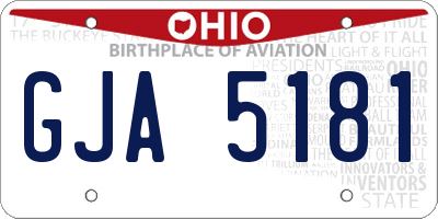 OH license plate GJA5181