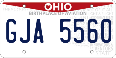 OH license plate GJA5560