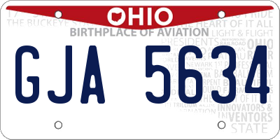 OH license plate GJA5634