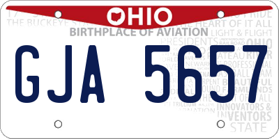 OH license plate GJA5657