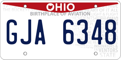 OH license plate GJA6348