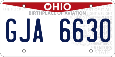 OH license plate GJA6630
