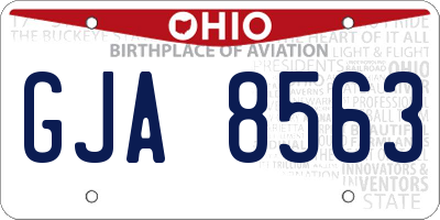 OH license plate GJA8563