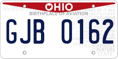 OH license plate GJB0162