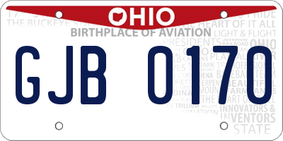 OH license plate GJB0170