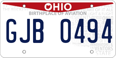 OH license plate GJB0494