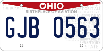 OH license plate GJB0563