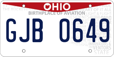 OH license plate GJB0649