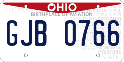 OH license plate GJB0766