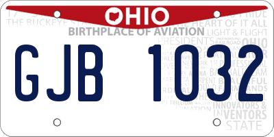 OH license plate GJB1032