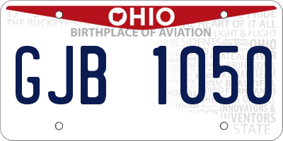 OH license plate GJB1050