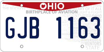 OH license plate GJB1163