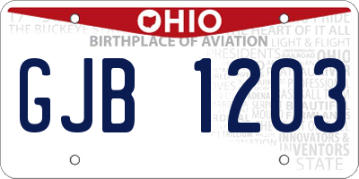 OH license plate GJB1203