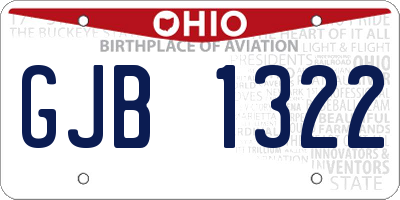 OH license plate GJB1322