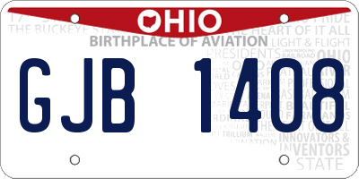 OH license plate GJB1408
