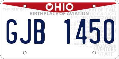 OH license plate GJB1450