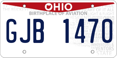 OH license plate GJB1470