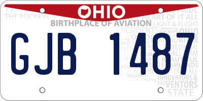 OH license plate GJB1487