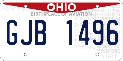 OH license plate GJB1496