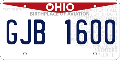 OH license plate GJB1600