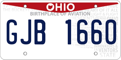OH license plate GJB1660