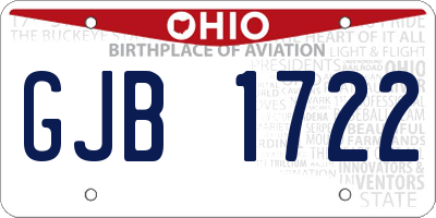 OH license plate GJB1722