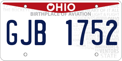 OH license plate GJB1752