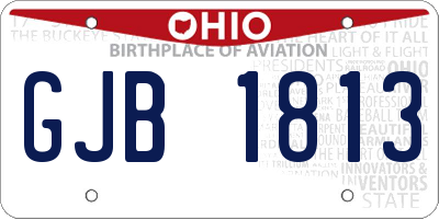 OH license plate GJB1813