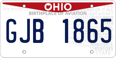 OH license plate GJB1865