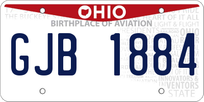 OH license plate GJB1884