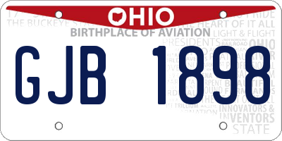 OH license plate GJB1898