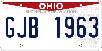 OH license plate GJB1963