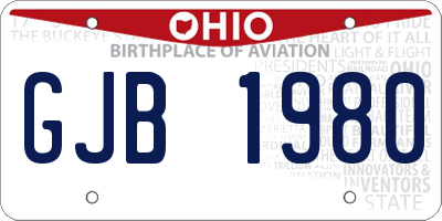 OH license plate GJB1980