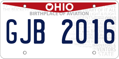 OH license plate GJB2016