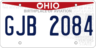 OH license plate GJB2084