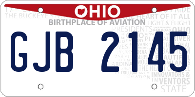 OH license plate GJB2145