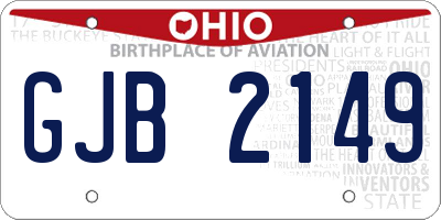 OH license plate GJB2149