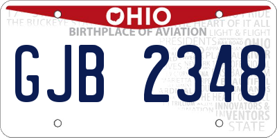 OH license plate GJB2348