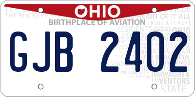 OH license plate GJB2402