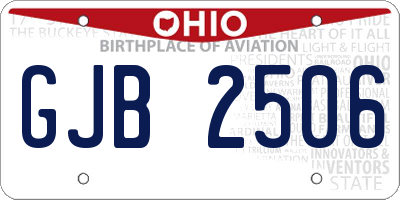 OH license plate GJB2506