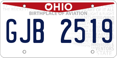 OH license plate GJB2519