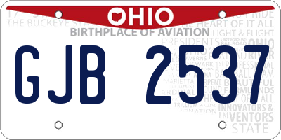 OH license plate GJB2537